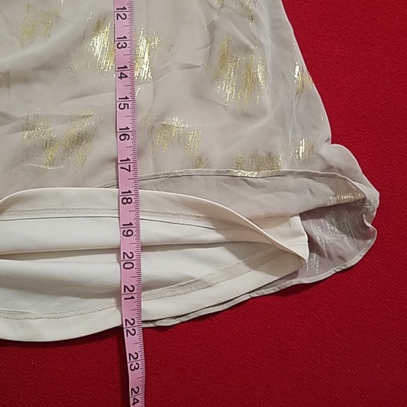 MIMI CHICA Gold shimmer streaked sleeveless top Small flowy - Picture 5 of 7